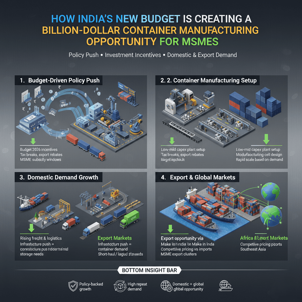 Container manufacturing opportunity in India driven by new budget and MSME policy support