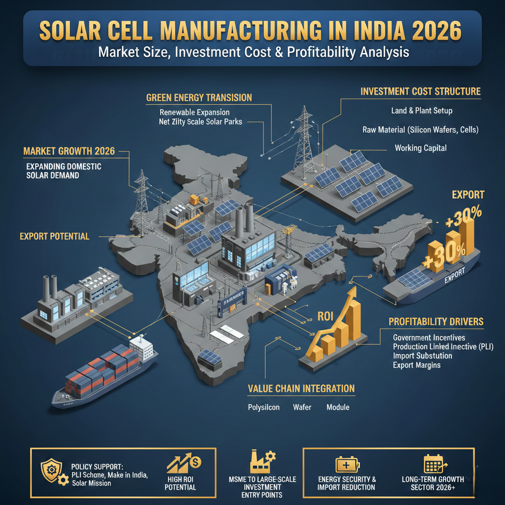 Solar cell manufacturing plant in India with automated production line