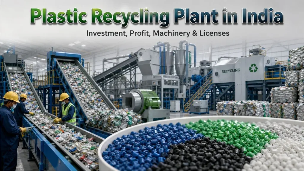 plastic recycling plant in India processing waste into reusable material