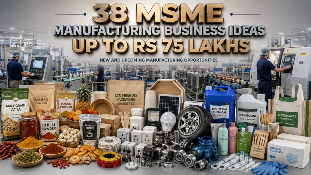 MSME manufacturing business ideas under 75 lakhs in India