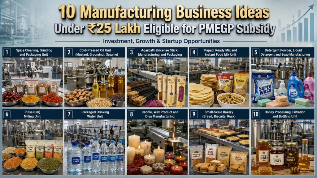 PMEGP Manufacturing Business Ideas Under 25 Lakh