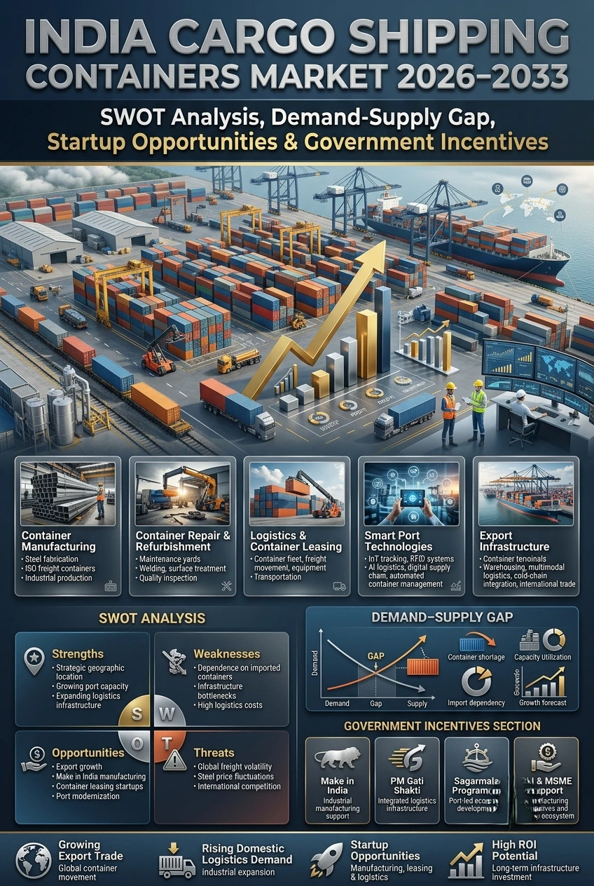 India cargo shipping containers market and container manufacturing opportunities
