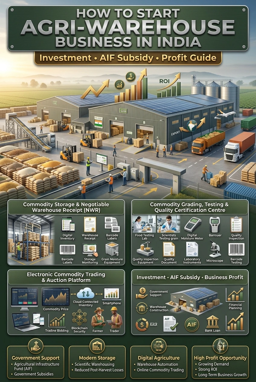 Agri warehouse business in India for agricultural commodity storage